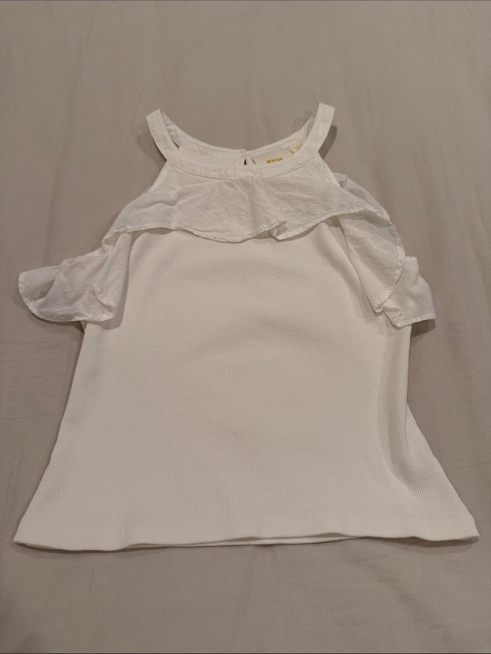 Maeve White Ruffle Tank